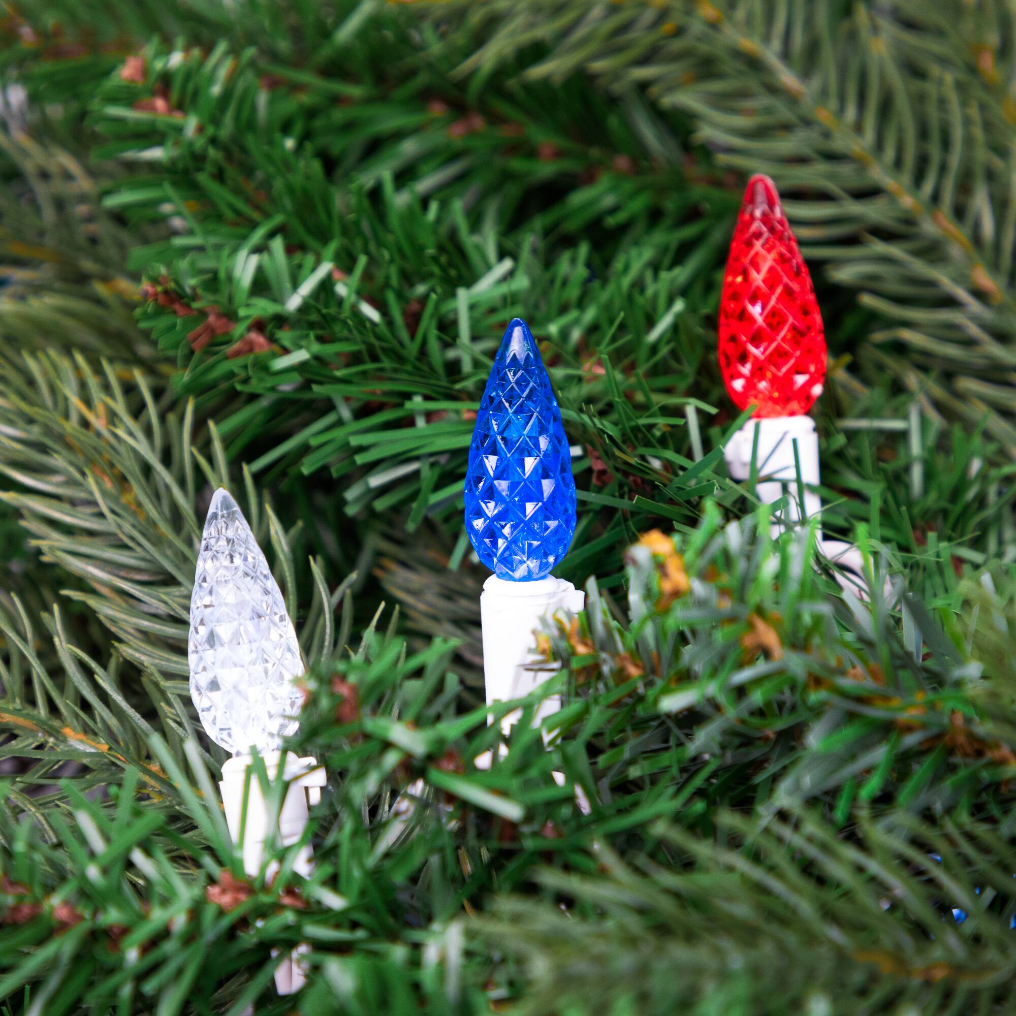 16.5ft. Patriotic LED C6 Faceted Christmas Light Set